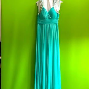 Beautiful dress with rhinestones on the sleeve